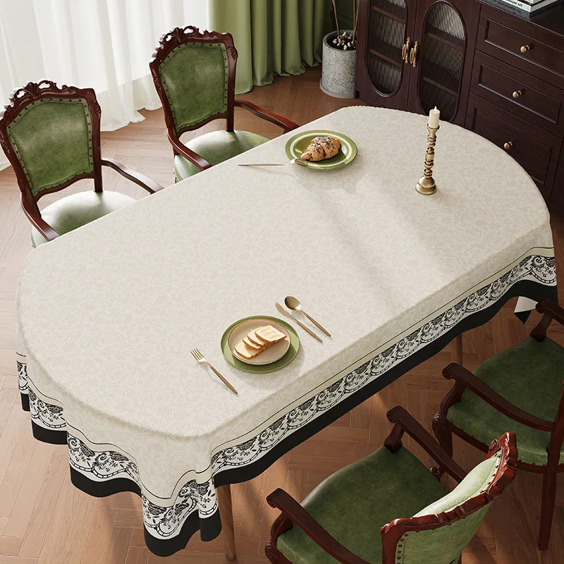 High-End Waterproof Faux Lambskin Tablecloth Luxury Table Mat for Living Room Fashion Dust-Proof Full Cover Furniture Protector
