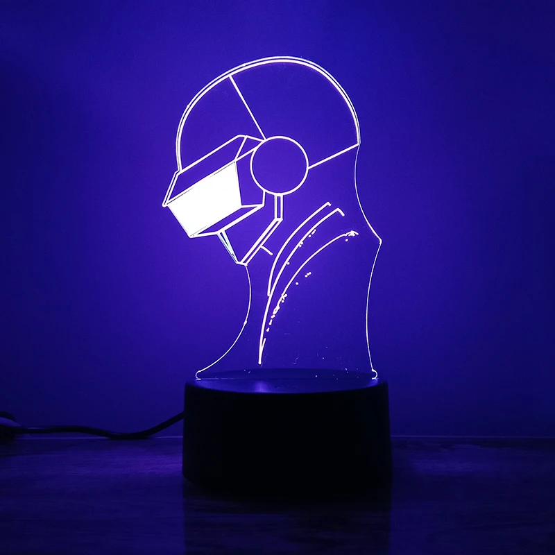 Daft Punk 3d Led Lamp For Bedroom Figure Avatar Night Lights Children's Room Decor Birthday Holiday Gifts For Kids