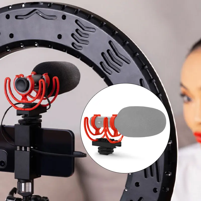 Mcoplus 콜드 슈 마이크 클립 삼각대 마운트 스탠드 충격 방지 어댑터, 로드 비디오 마이크로 비디오 Go II GOII NTG BOYA BY-MM1