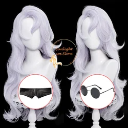 Anime Gojo Satoru Cosplay Wig 70cm Long Silver Purple Female Gojo Satoru Wigs Heat Resistant Synthetic Hair Halloween Party Wigs