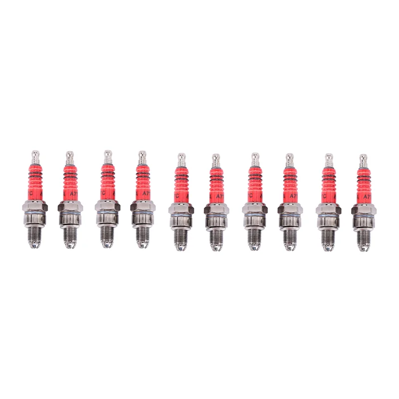 

Pack Of 10 Racing 3 Electrode Spark Plug A7tc For 50Cc 110Cc 125Cc 150Cc Atv Scooter Dirt Bike Go Kart