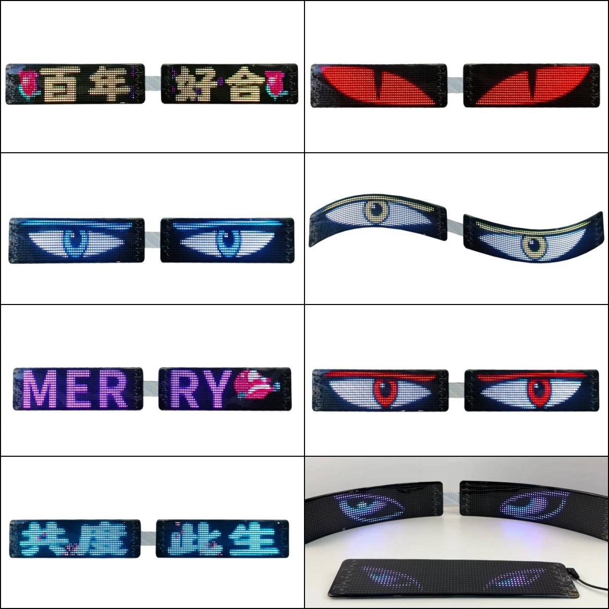 Panneau LED RVB 2 en 1 pour Affichage Publicitaire de Voiture, Affichage Intelligent, Texte Défilant, Graffiti Pixel, DIY