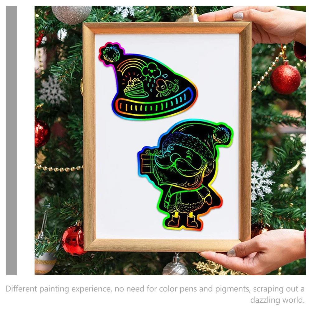 1 комплект, скретч-карты, Рождественский дизайн, набор для рисования «сделай сам», для детей, скребковая живопись, набор украшений для дома