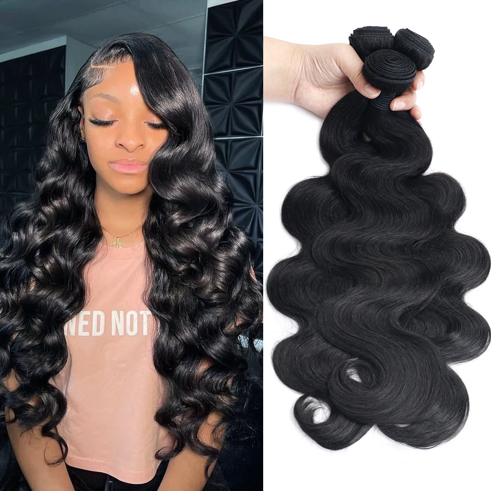 30 40 Inch Body Wave 1 3 4 Bundles Brazilian Remy 100% Unprocessed Human Hair Wavy Double Drawn Bundles Weave Extensions