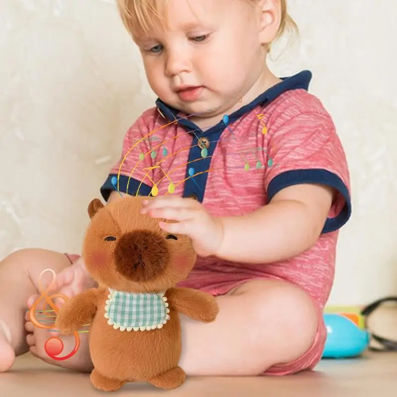 

Игрушки Капибара 7,8 дюйма, кукла Капибара, схватывающая коллекционная со звуком, танцующие плюшевые куклы для дома, гостиной, спальни, дивана