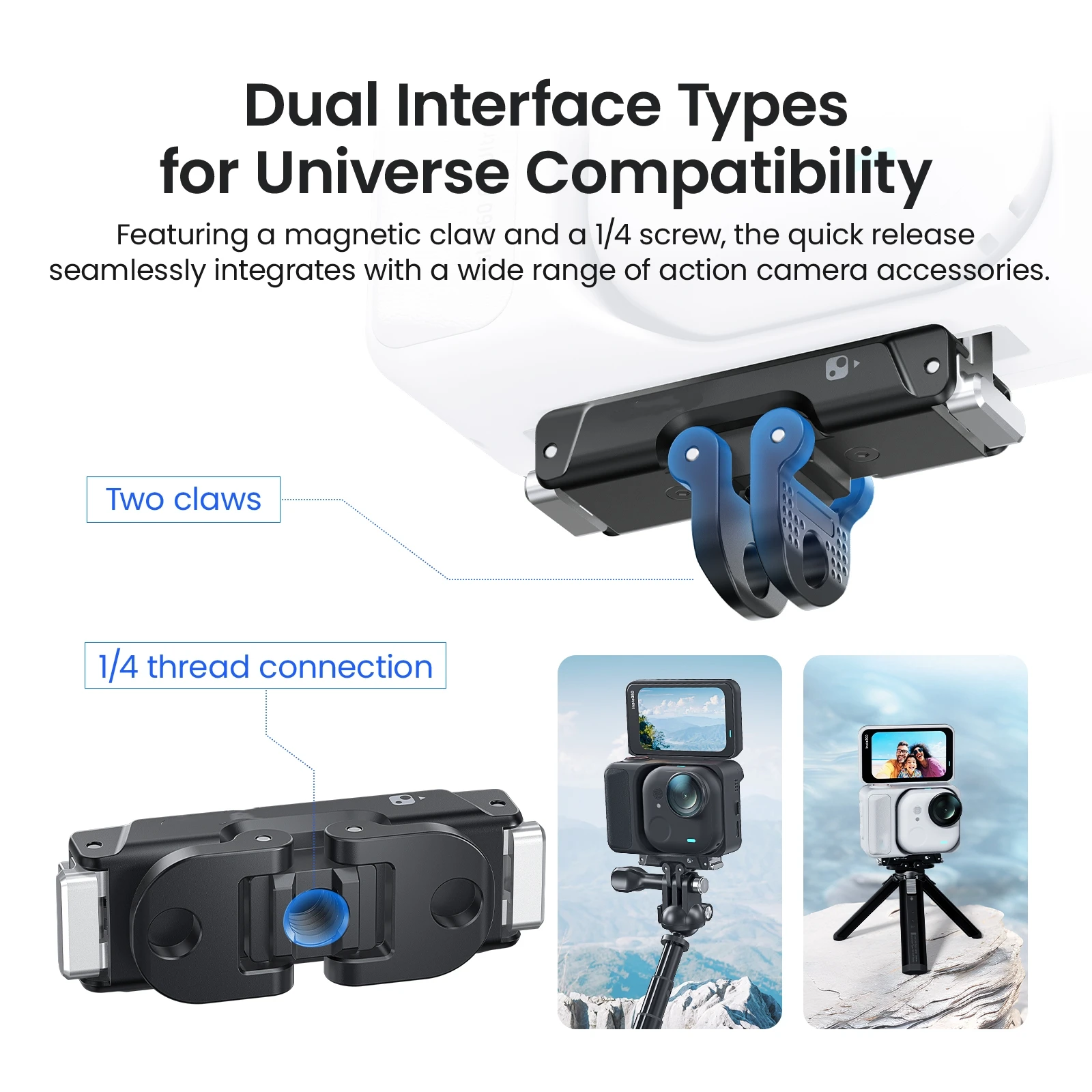 Odpowiednie do Insta360 GO Ultra metalowe szybkozłączki, metalowe magnetyczne szybkozłączki, akcesoria.