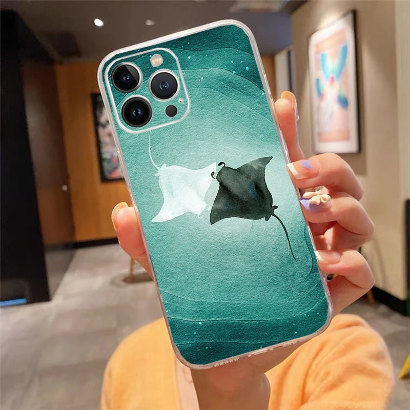 

Phone Case For iphone 17 Pro Max Air 17 16 15 14 13 Pro Max 15 16 Pro 15Plus Ocean Animal Manta Rayjpg