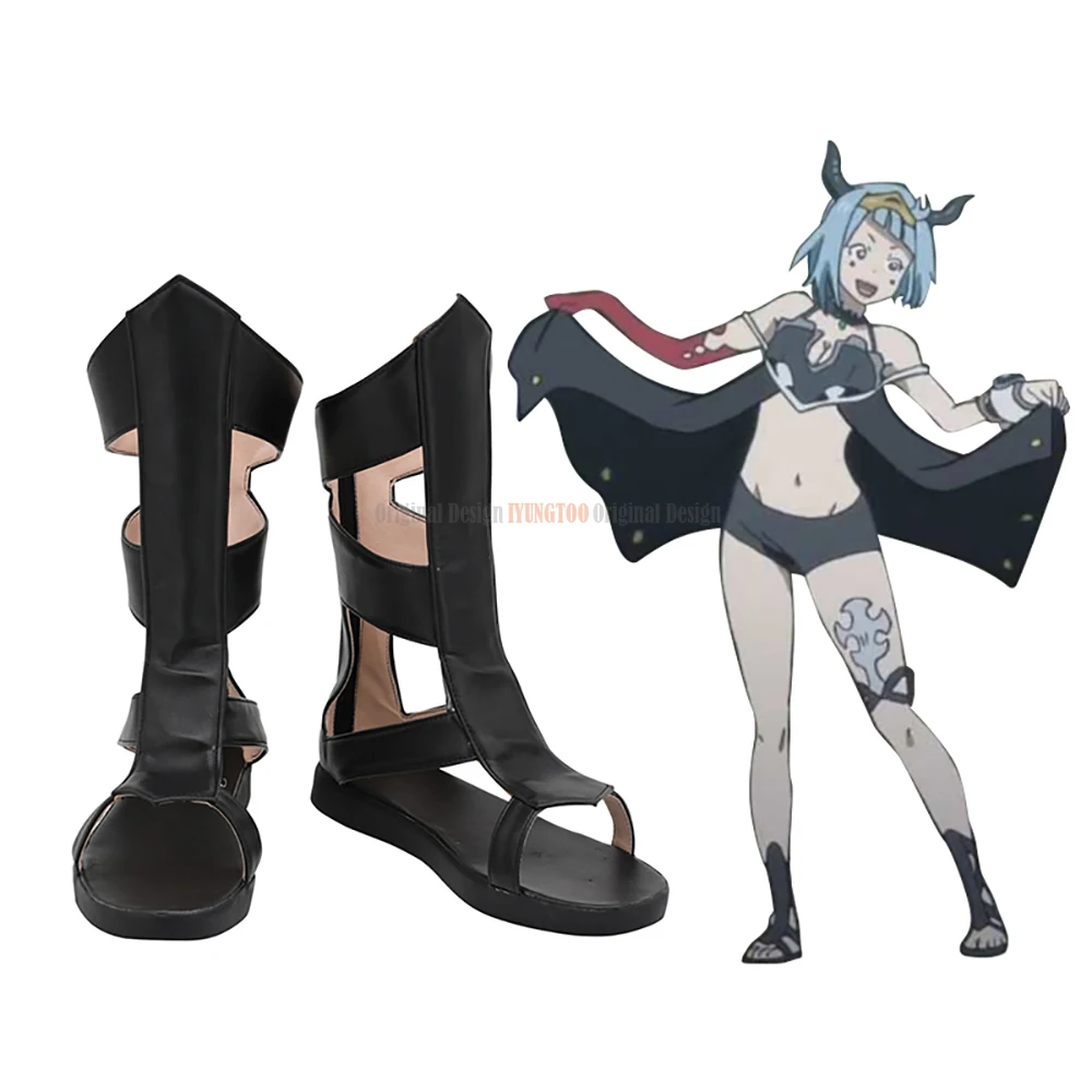 

Rage of Bahamut Nina Drago Cosplay Shoes Black Sandals Custom Made Any Size