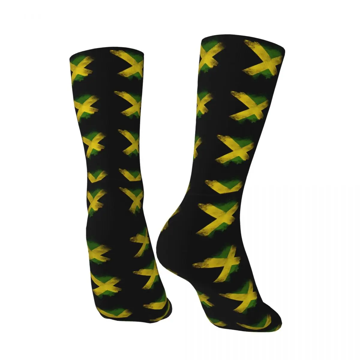 Grunge Jamaica Flag Socks Socks Casual Stockings Adults Men Soft Outdoor Socks Autumn Graphic Non-Slip Socks