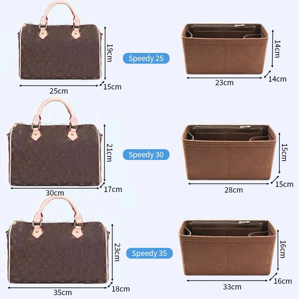 Purse Inserts for Speedy 25/30 Organizer Insert, for Monogram Bag, Handbag Protective Insert Tote Bag and Handbag Protector