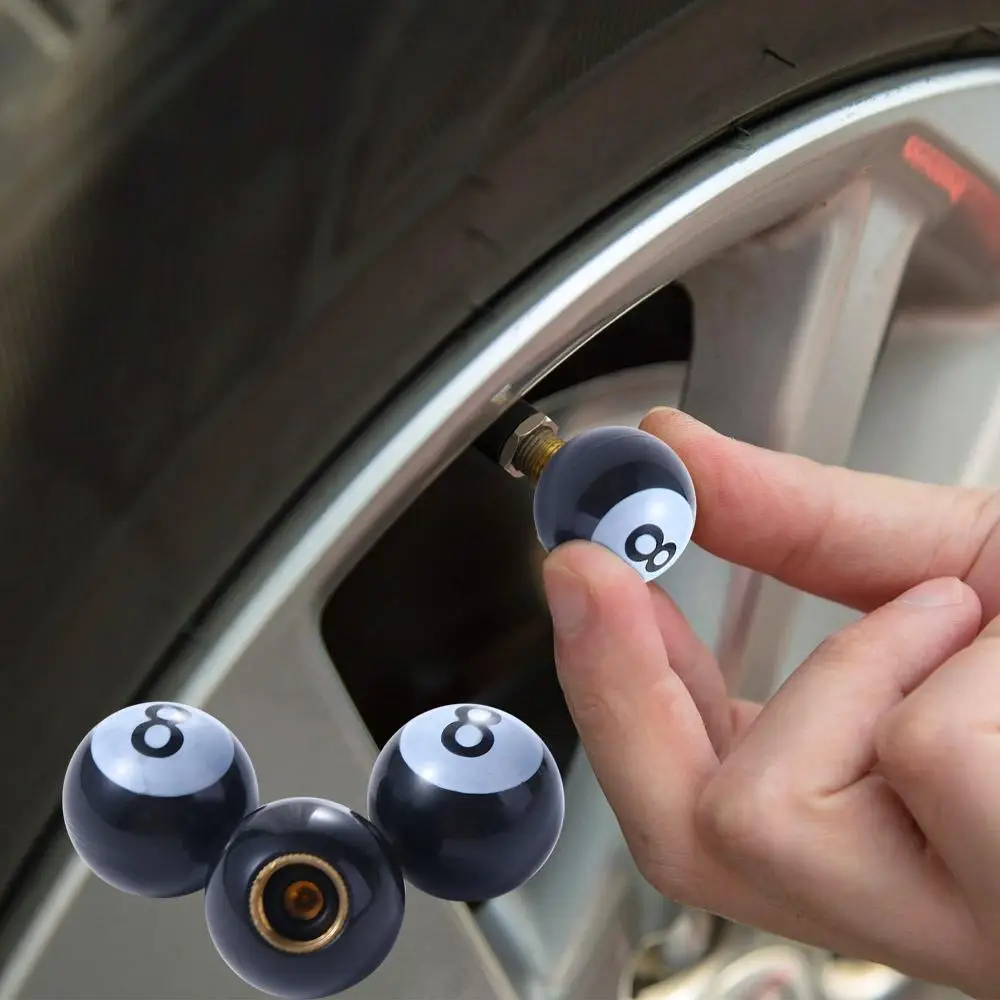 Universal คุณภาพสูงล้อกันสนิม "สระว่ายน้ํา 8 Ball" ป้องกันฝุ่นฝาครอบวาล์ว Stem Caps ยาง Stem Air Caps หมวกล้อ