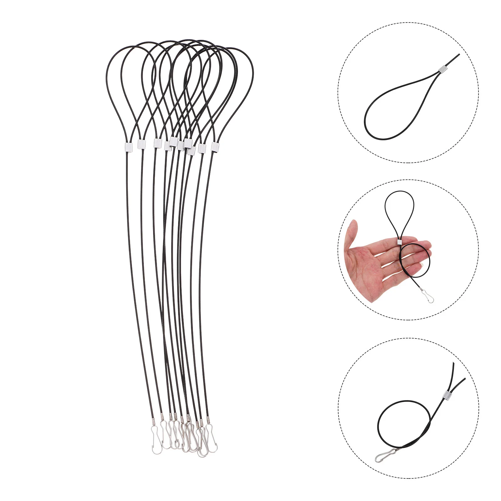 8 قطعة بوابة من الفولاذ المقاوم للصدأ مزلاج كابل سحب قابل للتعديل الثقيلة سلامة مزلاج الباب الحبل لحديقة الفناء الخلفي سياج الإضاءة الليلية #1