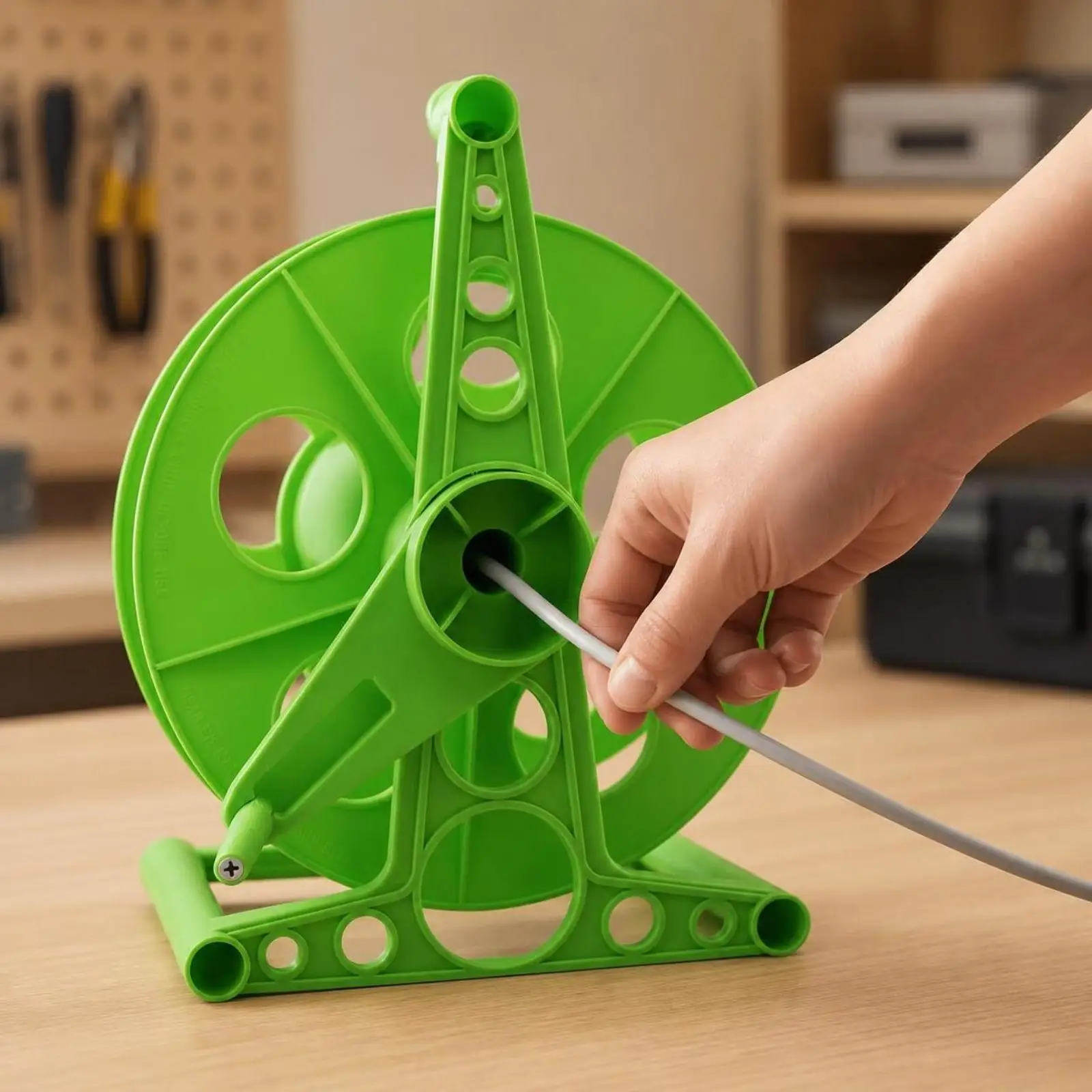 Cable Reel Winder with Handle Webbing Rack Cable Reel Open-Frame for Electricians Optical Fiber Cable Rope Wire Storage Rack