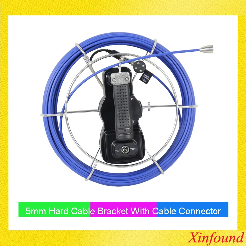 5mm Blue Color Rigid Fiberglasses Cable With Connector For Wopson Pipe Inspection Snake Camera