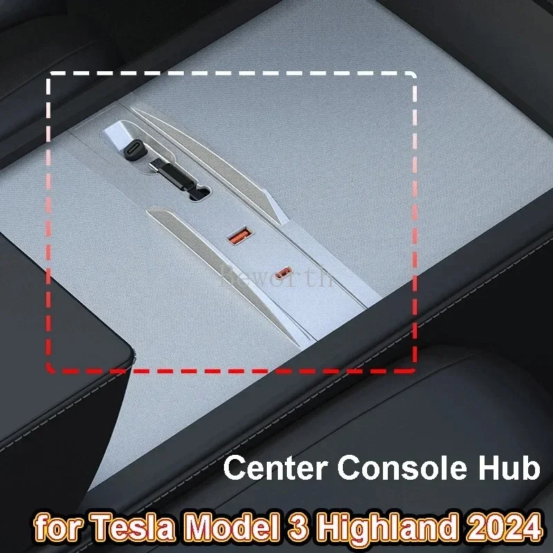 Per Tesla Model 3 + Highland 2024 caricatore rapido 30W Hub USB PD Type-C Hub Docking Station Extension Center Console Smart Sensor