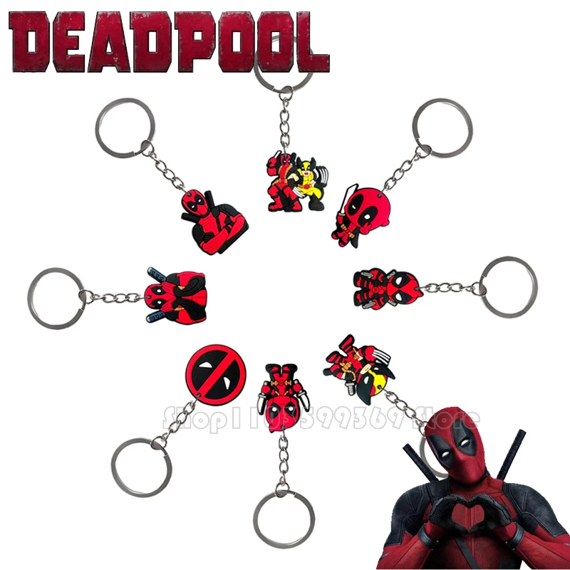 

Hot Deadpool Keychain Cartoon Pvc Soft Glue Keychain Car Keychains Pendant Gift Couple Pendant Key Chain Best Friend Gift