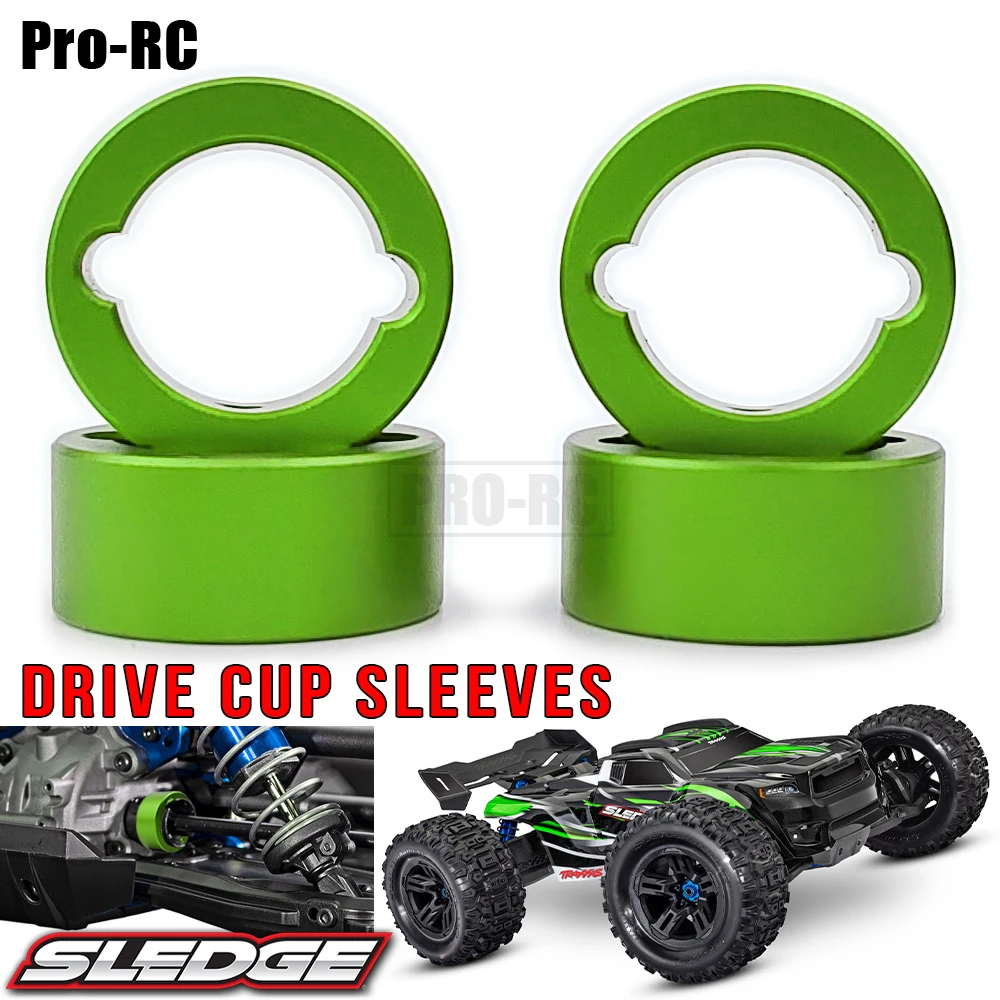 4Pcs Output Drive Cup Sleeves Aluminum 7075-T6 For Traxxas 1/8 SLEDGE OFF-ROAD 95076-4 #9583 Rc Upgrade Parts