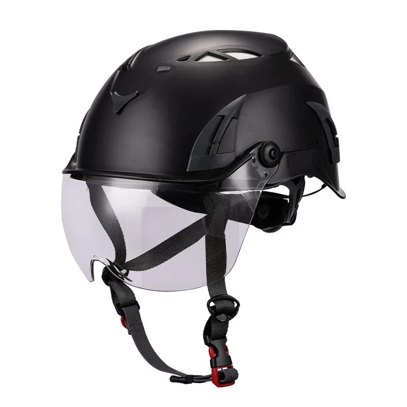 

Building protective helmet with sun visor for climbing rescue helmet