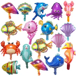 10/30/50pcs Mini Ocean Animal Balloons Birthday Party Small Size Shark lobster Octopus Fish Marine Balloon Sea Theme Party Decor