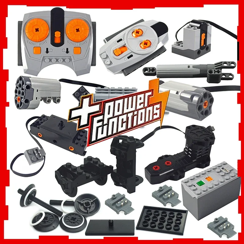 أداة تدريب مؤازرة بوظائف الطاقة بمحرك PF عالي التقنية MOC ، سرعة تبديل المحرك ، جهاز التحكم عن بعد ، أجزاء كتلة جهاز الاستقبال