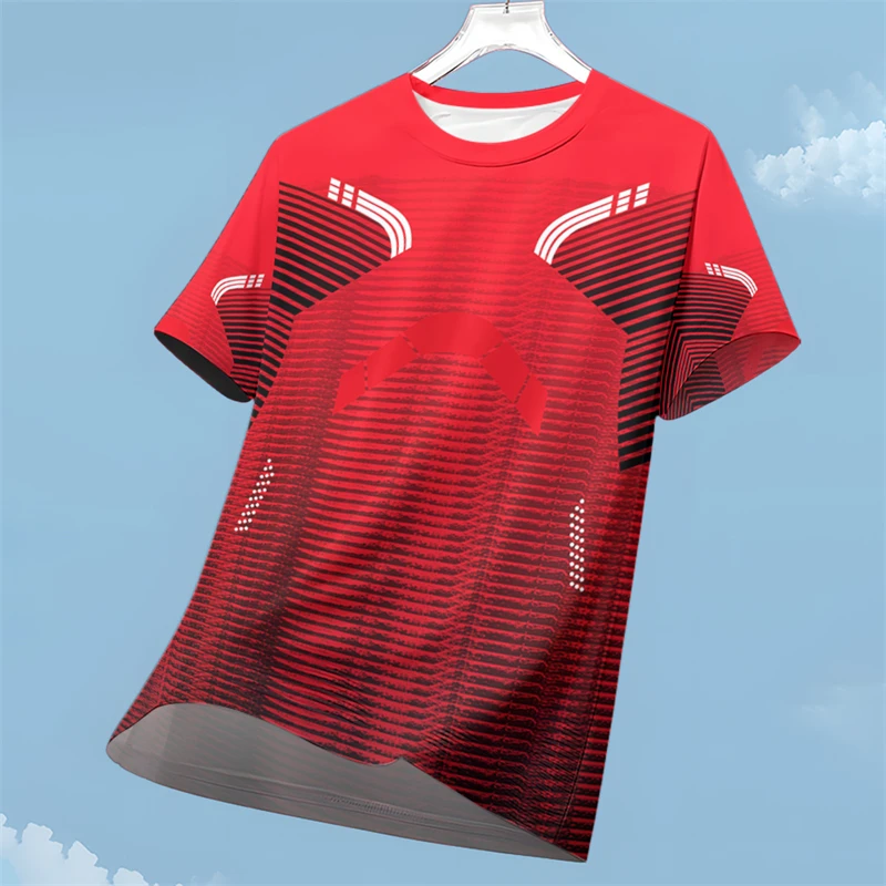 

Summer Men's Casual T-Shirt Fashion Simple Design Quick Dry Breathable Thin Short Sleeve Tops Loose Round Neck Daily Sports Tees