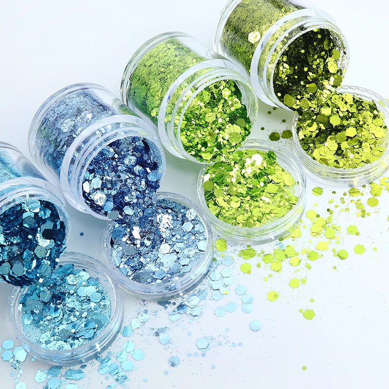 10ml Mixed Hexagons Glitter Flakes For Epoxy Resin Pigments Loose Sequins DIY Silicone Mold Filling Material Resin Craft Fillers