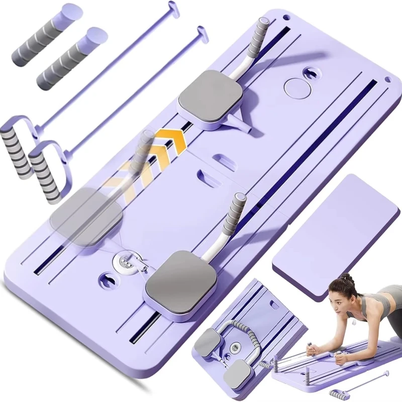 

Fitness Board Pilates Reformer Set Multifunctional Foldable Pilates Reformer Board Household 5-in-1 Pilates Skateboard