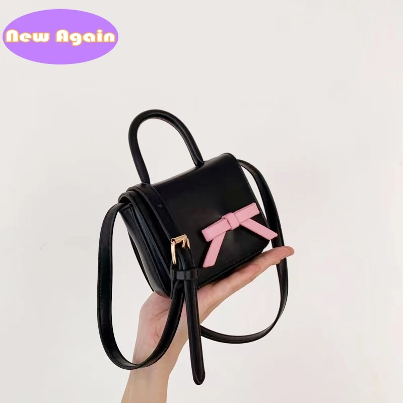 Lovely Flap Handbags for Children, Small Money Bags for Girls, Baby Kids, Cute Shoulder Bags, Bowknot Messenger Bag para Adolescentes, NA001