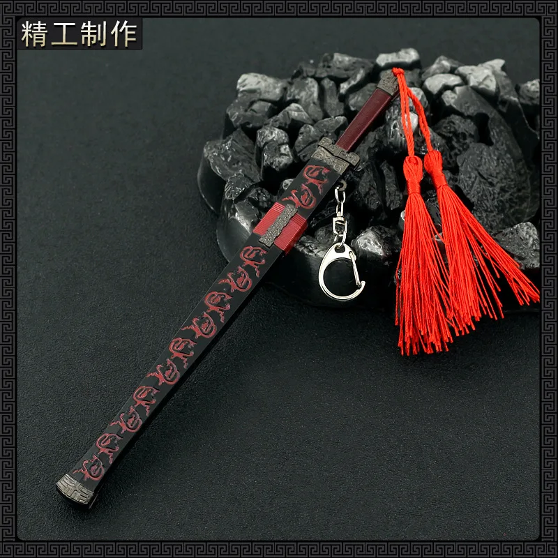 22cm Mandarin Duck Double Sword Ancient All-Metal Cold Weapon Model 1/6 Doll Equipment Accessorie Replica Miniature Ornament Boy