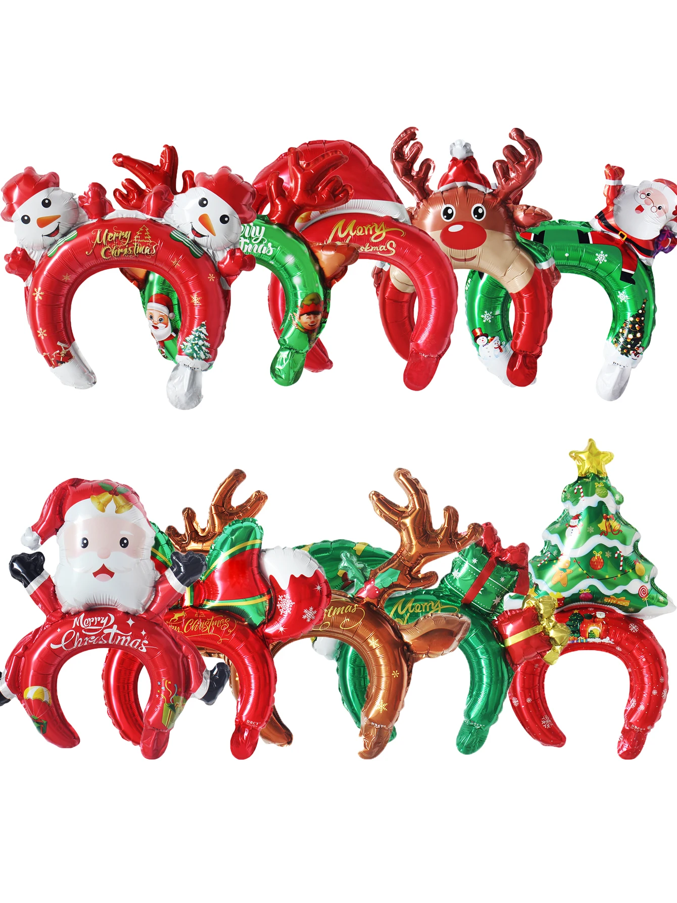 5pcs Christmas Hair Clasp Balloons Christmas Headdress Balloons Santa Claus Christmas Decorations Christmas Party Decorations