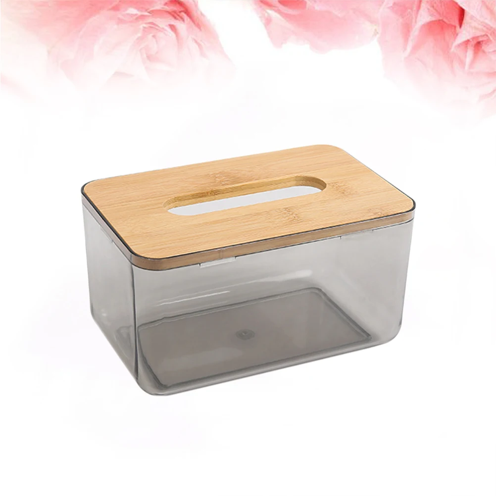 

Plastic Tissue Box Bamboo Cover Decorative Paper Towel Holder Rustic Home Office Coffee Table Bathroom Living Room