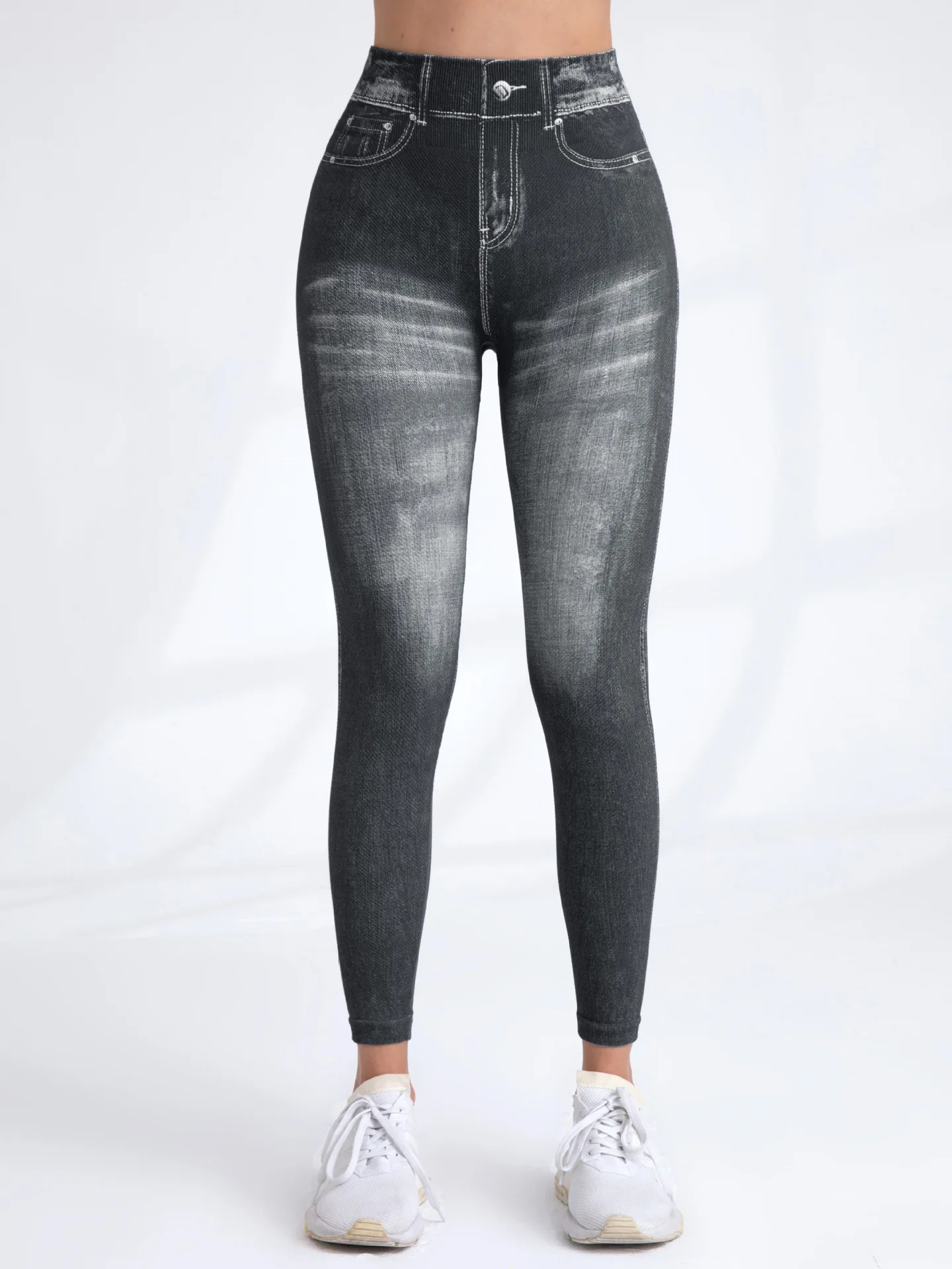 Leggings en Jean Imprimé artificiel astique à vaccage Rapide pour Femme, Pantalon de Yoga, Vêtements d'Entraînement, de Course à Pied, de Fitness