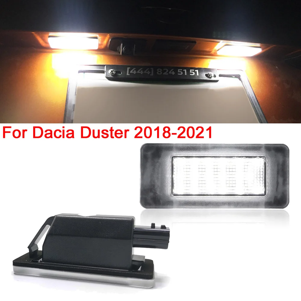 For Дастер 2018 -2021 1 пара для Dacia Duster 2018 2019 2020 2021 года автомобиля, высокая яркость, белый светодиод, подсветильник номерного знака,