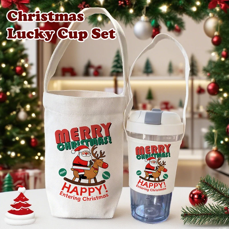 クリスマスミルクティーカップカバーオフィスポータブルモバイルコーヒーカップ学生魔法瓶カップ保護カバーユニバーサル