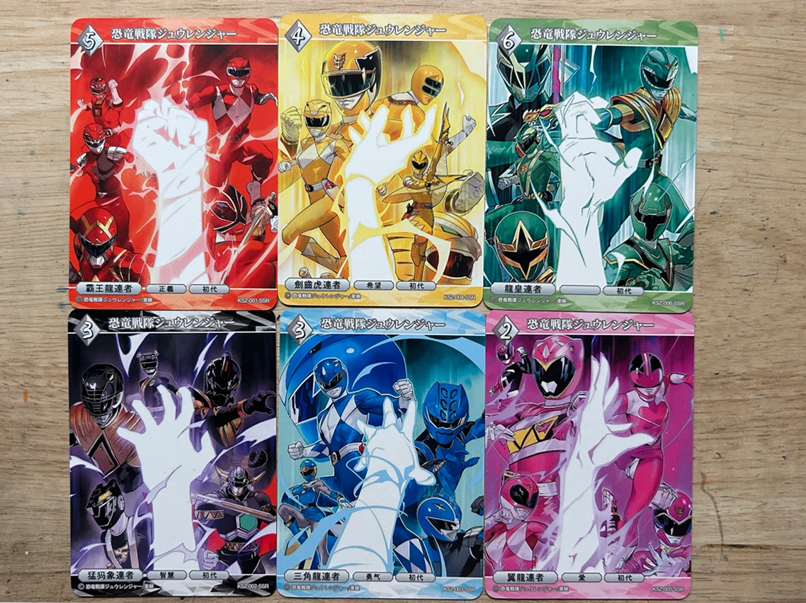 

6 шт./компл. POWER RANGERS ACG Diy Self Control Collect Signature Trading флэш-карта аниме мультфильм оригинальная серия подарок