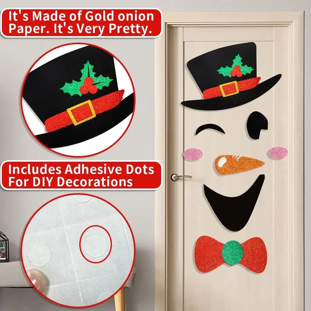 New Non-woven Christmas Door Stickers Removable DIY Wall Sticker Creativity Party Decor Window Static Stickers Christmas image 3