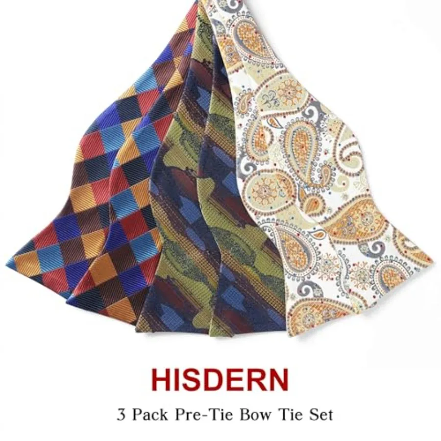 Pajaritas formales clásicas para hombre: pajaritas ajustables con lunares de Paisley en paquete de 3 y 6 ideal para esmoquin de boda y elegante