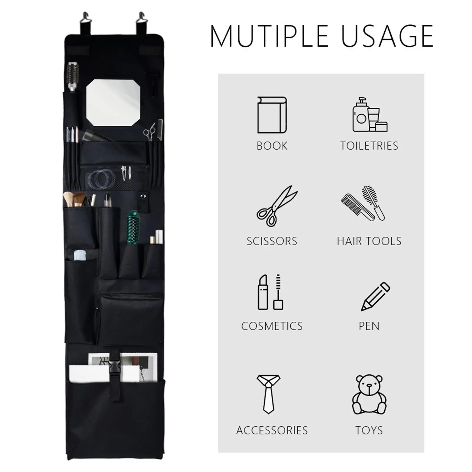 

Сумка для хранения шкафчиков, подвесной рабочий шкафчик-органайзер с зеркалом, портативный рабочий шкафчик с несколькими карманами для офисных девочек