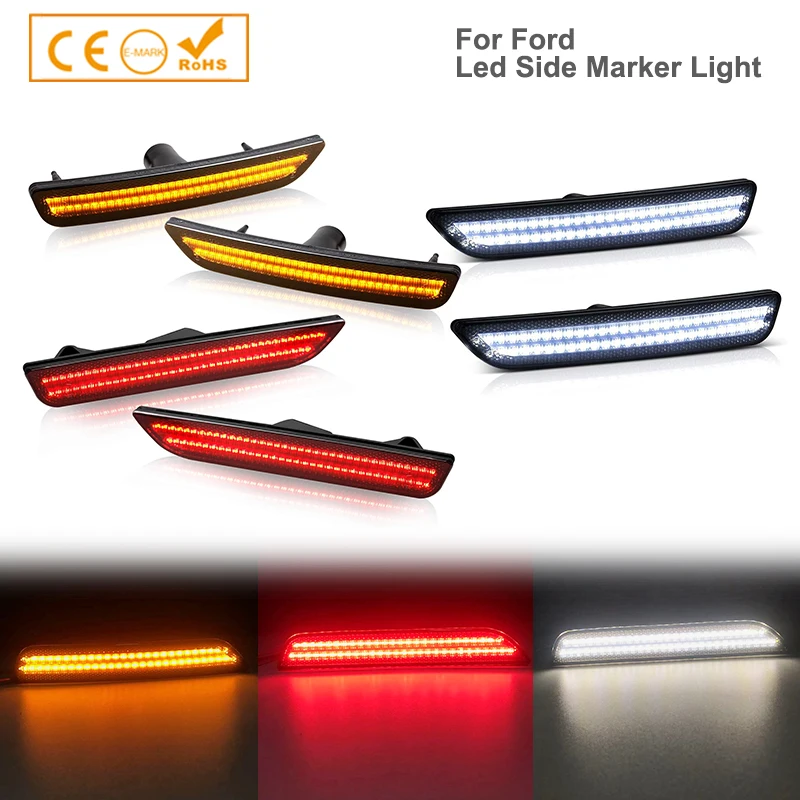 

Replace OEM Side Marker Light For 2010-2014 Ford Mustang Front & Rear Sidemarker Lamps/Clearance Lights/Parking Lights