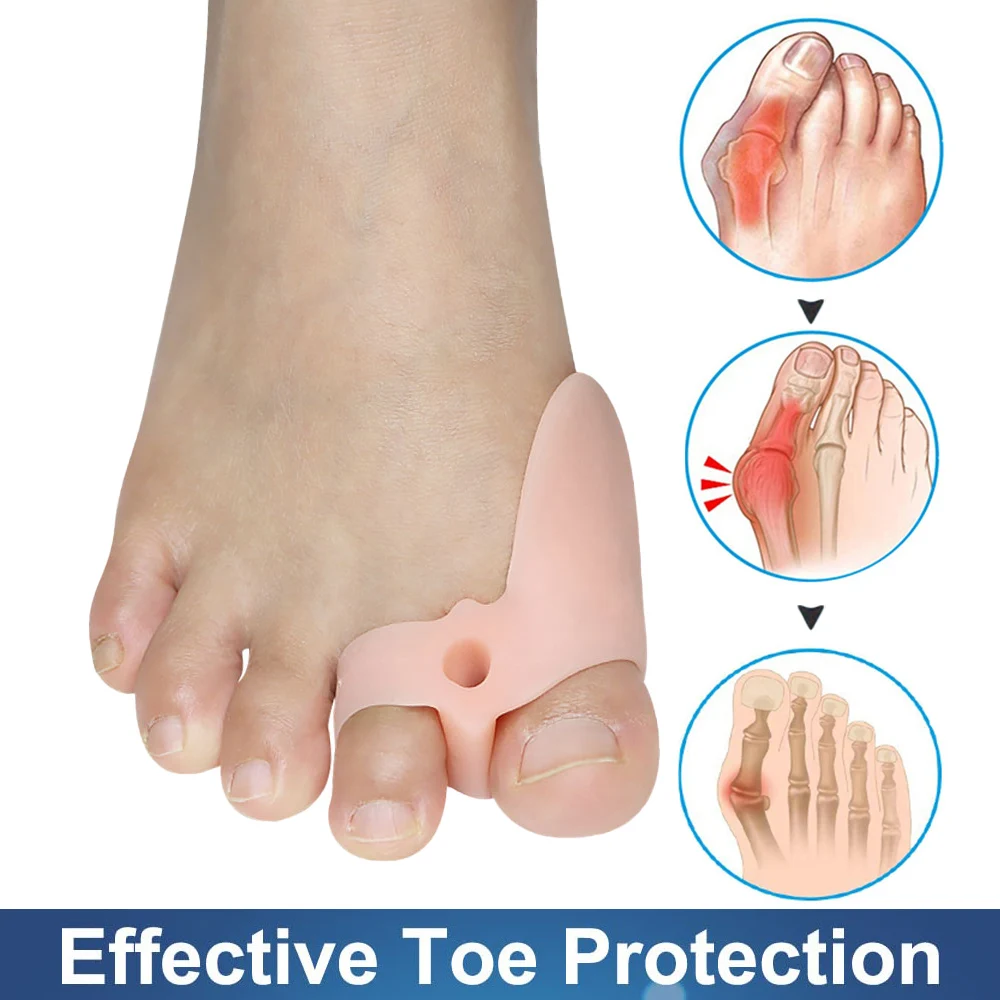 Pexmen 2Pcs Gel Toe Separator Protector Hallux Valgus Bunion Corrector Hammer Toe Spacer for Overlapping Toe Toe Pain Relief