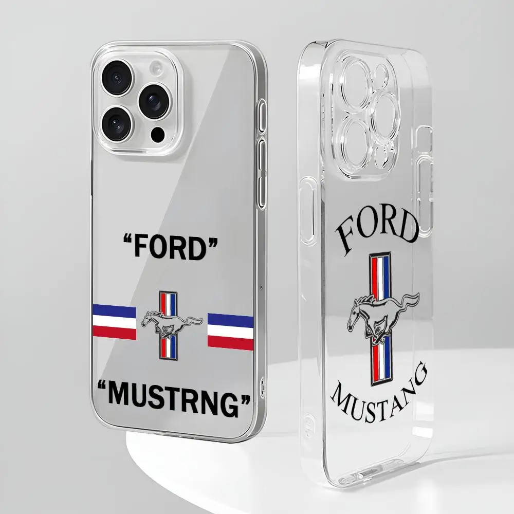 Etui na telefon komórkowy Cool Mustang nowe do iPhone 16 15 14 12 13 11 Pro Max Mini X XR XS Plus Czarny Silikonowy przezroczysty pokrowiec