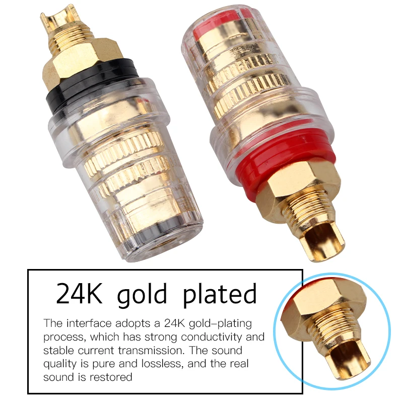Crystal Transparent Banana Plug Interface Welding-free Short ColumnHifi Terminal Power Amplifier