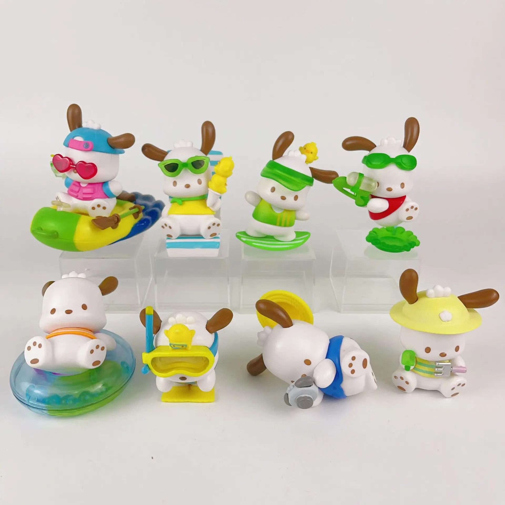 

Sanrio слепая коробка Pacha собака праздник пляж серии прилив игровая фигурка милая девушка подарок на день рождения фигурка орнамент