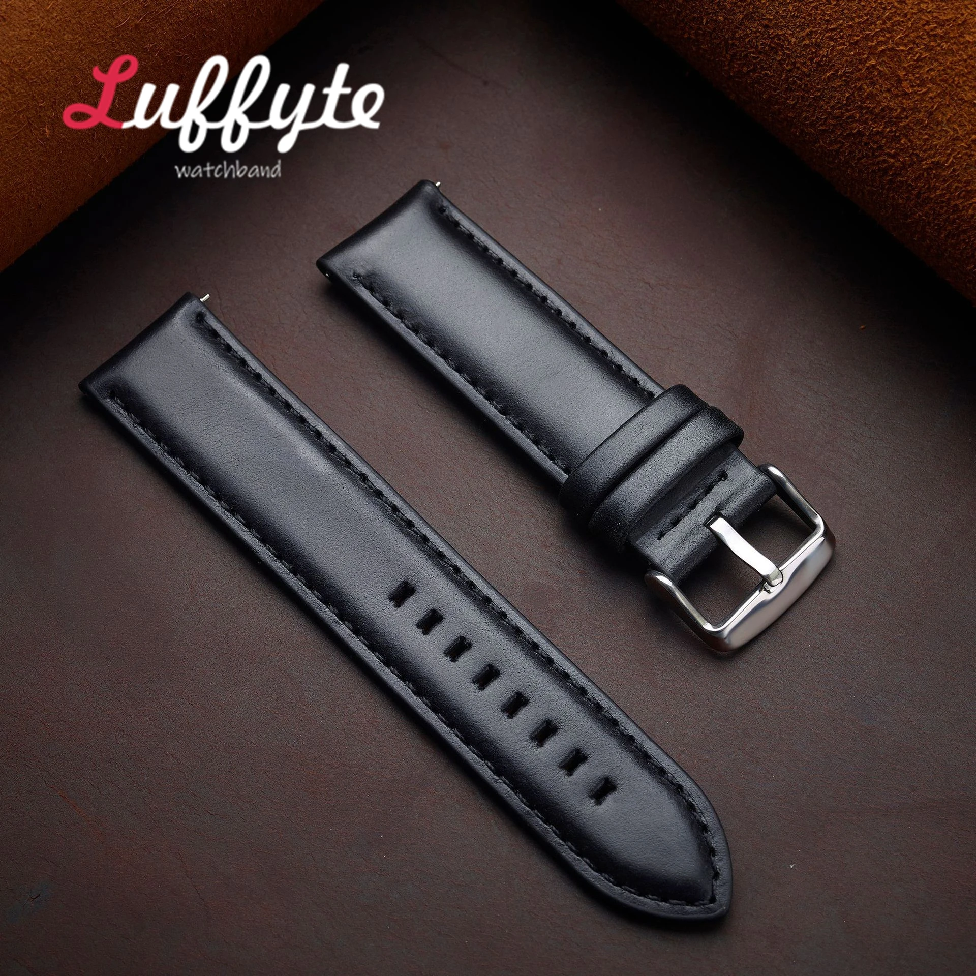 Быстросъемный кожаный ремешок для часов 20 мм 22 мм Черный Коричневый браслет Универсальный сменный ремешок для часов