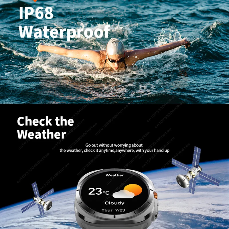 New Watch 7 Ultra Smart Watch IP68 Waterproof Bluetooth Call Compass 1.43" AMOLED Screen SpO2 GPS Smartwatch For Android IOS