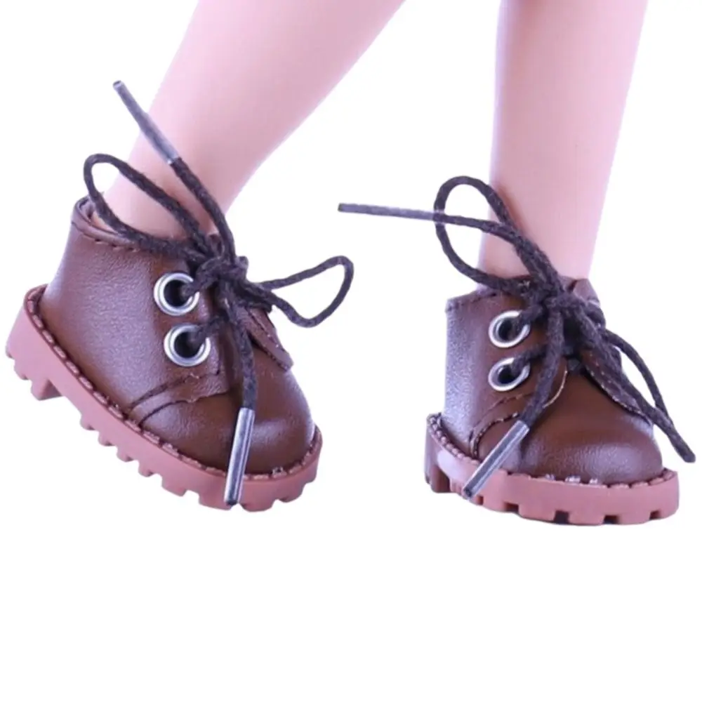 1 Pair Doll Shoes 4.8cm PU Doll Footwear Casual Style Canvas Rubber Sole Doll Sneakers for 24cm Potato Doll Mia Doll Dress Up