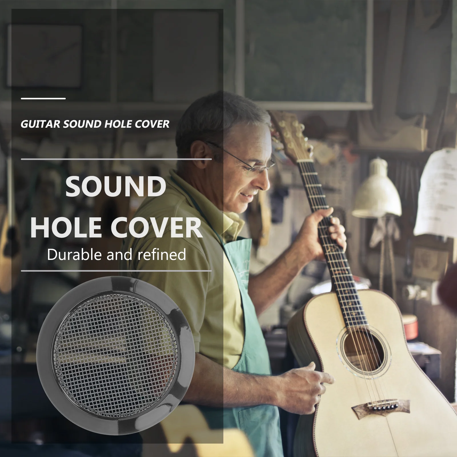 2 قطعة غطاء فتحة الصوت للجيتار قسط شبكة معدنية مرنان دوبرو شاشة الحد من الضوضاء ملحق خفيفة الوزن سهلة #4