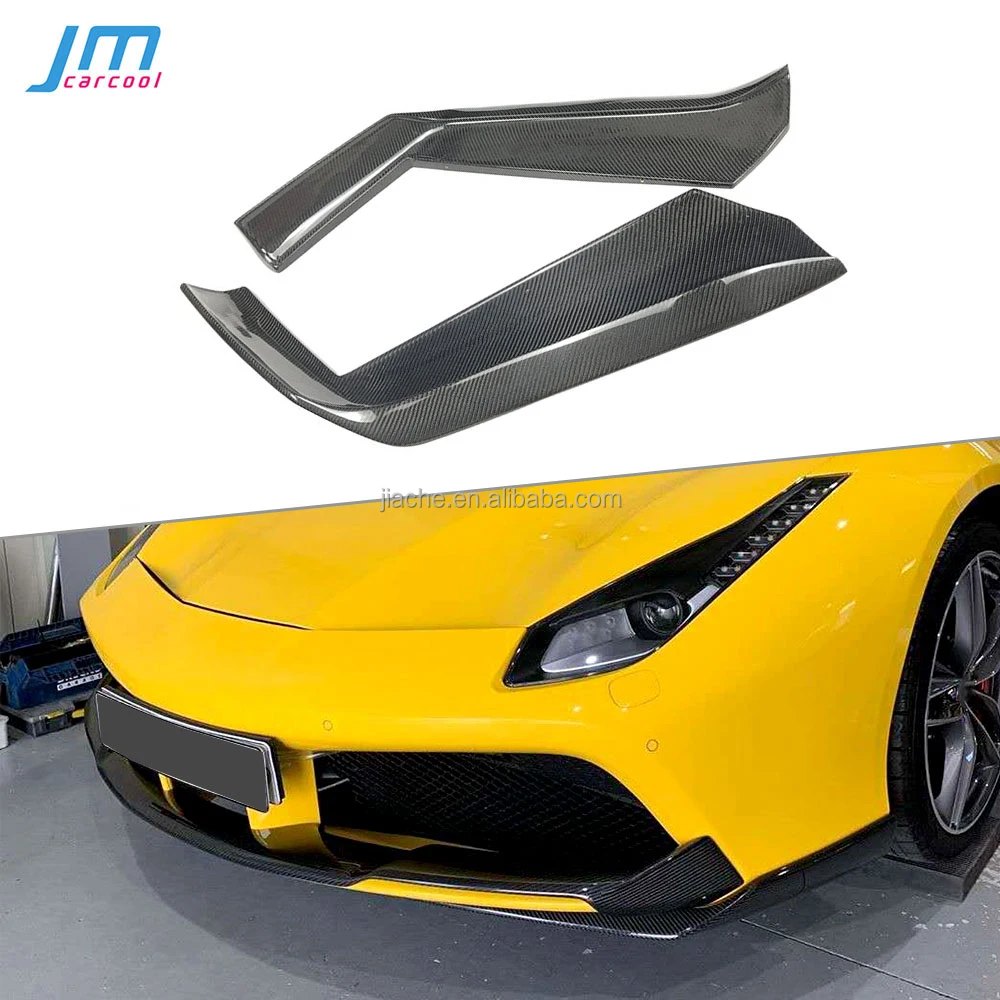 

Сухие передние разделители для губ из углеродного волокна, фартуки для Ferrari 488 GTB 2015-2018, головной бампер, боковой клапан, спойлер для кексов