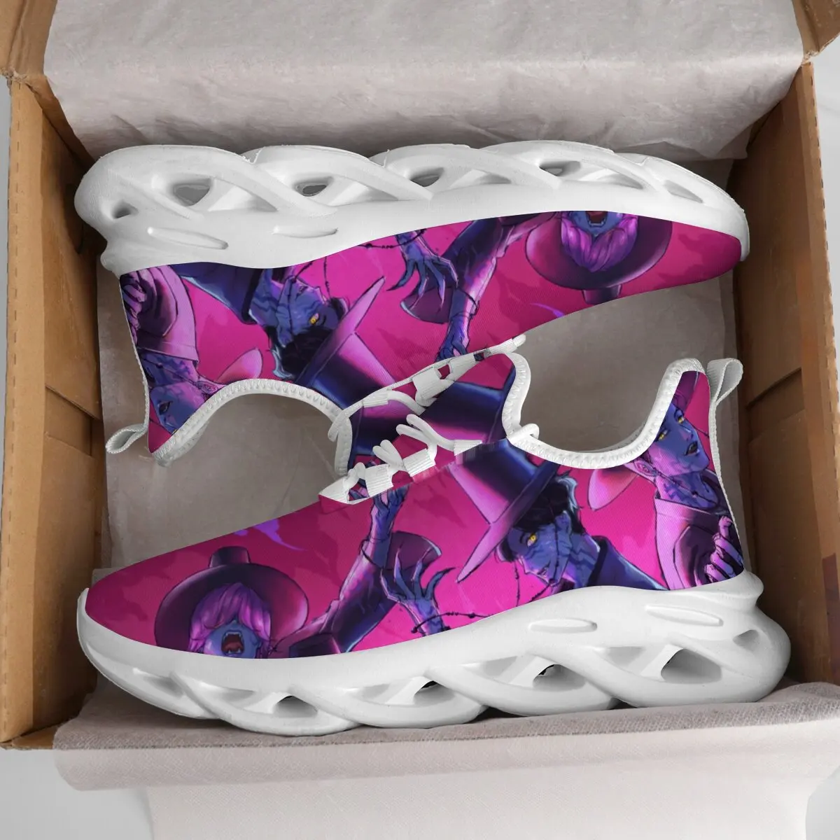 

Fashion Design Women's Casual Sneakers Cartoon Witch Characters Print Lightweight Athletic Shoes Lightweight Walking Shoes