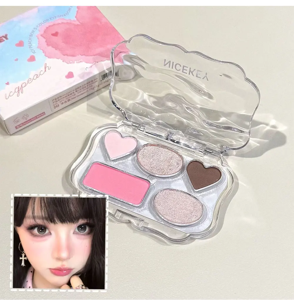 NICEKEY Farbenfrohe Lidschatten-Palette Lila Glitzer Perlmutt Matt Lidschatten Schimmerndes Make-up Langanhaltender Highlighter Augen-Kosmetik – Detail 7